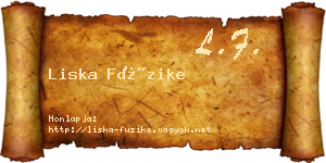 Liska Füzike névjegykártya